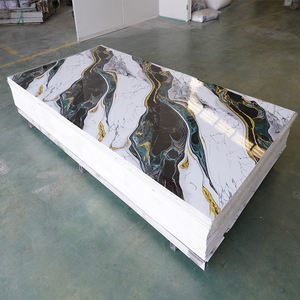 Tấm ốp tường PVC giả đá cẩm thạch cao cấp, bề mặt bóng, thân thiện với môi trường, chống thấm, có dịch vụ cắt theo yêu cầu cho trang trí nội thất. - Product Image 1