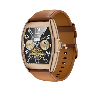 Reloj inteligente de aleación de lujo con correa de cuero Reloj inteligente de muñeca para hombres Mujeres Bluetooth AI Asistente de llamada de <span class=keywords><strong>voz</strong></span> de moda - Product Image 1