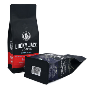 Tùy chỉnh các loại khác nhau của in đứng lên túi dây kéo cà phê đậu rỗng bao bì túi với van tái chế mờ đen kỹ thuật số - Product Image 1