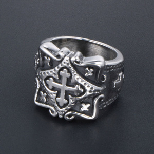 Stainless Steel Cross <b>Ring</b> Men's Fashion Jewelry SA868 Gift Occasion - Product Image 4