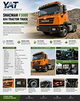 Camion tracteur SHACMAN F3000 6x4 d'occasion 375 CV, tête de tracteur remise à neuf pour le transport logistique