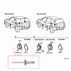 Rivet de panneau de haut-parleur Toyota 90269-05034 en aluminium pour Corolla RAV4 Porte - Product Image 1