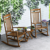 Fauteuils à bascule portables légers en bois massif de style européen moderne STG pour l'extérieur, la villa, le salon, le jardin, la maison, l'hôtel, la cour