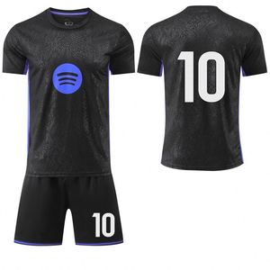 Uniformes de Fútbol de Verano, Manga Corta, Nueva Temporada 25/26, Barcelona Black Mamba, Transpirables, Poliéster/Nailon, Secado Rápido, Cuello Redondo - Product Image 1