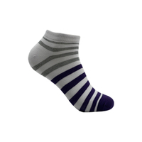 Meilleure qualité Polyester coton femmes cheville chaussettes violet rayé motif respirant mince été/hiver tricoté Techniques