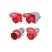 Ensemble de prises rondes industrielles IP67 avec contacts en cuivre 16A/32A et boîtier en nylon pour utilisation sur site 230V/380V/415V