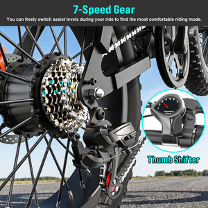 Vélo de montagne électrique à pneus larges 20x4.0, moteur 750W, batterie 48V 18Ah, 28 MPH, frein à disque double, <span class=keywords><strong>suspension</strong></span>, vélo électrique USA - Product Image 6