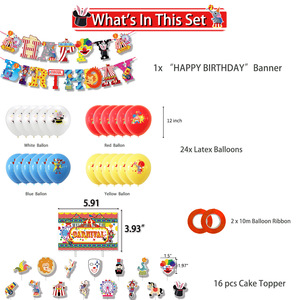 Decoraciones para Fiestas de Circo, Pancarta de Feliz Cumpleaños, Globos con Temática de <span class=keywords><strong>Carnaval</strong></span> para Fiestas de Cumpleaños de Circo - Product Image 2