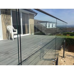 Ringhiera Moderna per Balcone e Terrazza in Acciaio Inox 304/316, Alluminio/Legno/Pietra/<span class=keywords><strong>PVC</strong></span> con Vetro Temperato da 12mm e Profilo a U per Villa - Product Image 4