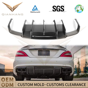 Diffuseur de pare-chocs arrière en fibre de carbone style R, lèvre de spoiler, garniture de tuning extérieur pour CLS63 W218 Pre-LCI 2014-2016 - Product Image 2