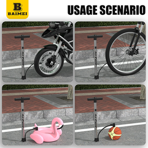 Pompe à air portable BAIMEI personnalisable haute pression pour vélo, mini gonfleur de pneus VTT, pompe à pied pour vélo - Product Image 6
