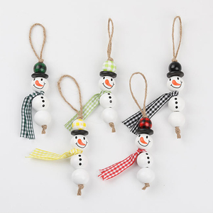 Decorazioni per la casa in legno ciondolo artigianato albero di natale ornamento pupazzo di neve <span class=keywords><strong>perline</strong></span> - Product Image 1