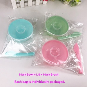 3-teiliges Plastik-Gesichtsmasken-Mischschalen-Set mit Spatel DIY Hausgemachtes Tonmasken-Rührwerkzeug-Kit für Salon und Heimgebrauch - Product Image 2