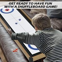 2 in 1 Permainan Papan Kayu Shuffleboard dan Curling