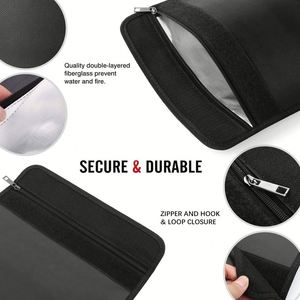 CUSTOM Aluminum Foil Handle Guard Silver Fire Shape Best Waterproof A4 14'*10' Lipo Battery Fireproof <b>Document</b> <b>Bag</b> - Product Image 4