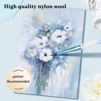 Ensemble de 5 pinceaux professionnels pour nail art avec manche en acrylique irisé et orné de pierres, pour la peinture et le dessin au gel UV
