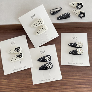 Japanische Polka Dot Kinder Enten schnabel Clip Ins Stil einfache Sensen Senior Sense Atmosphäre Promi Wave Point Haarnadel - Product Image 3