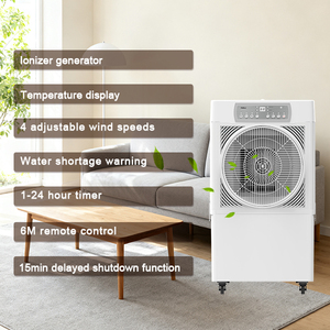 Manufacturer Customized Logo & Packing Carton Remote Control 24H Timer Mobile Evaporative Honeycomb Cooling Fan Water <b>Air</b> <b>Cooler</b> - Product Image 3