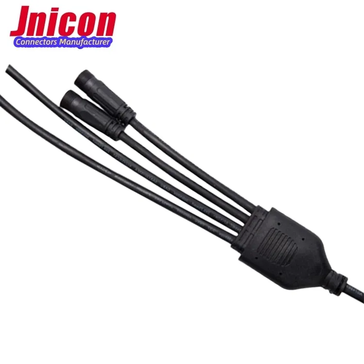 Jnicon Group factory sal IP67 3ピンLEDストリップ防水ワイヤーコネクターYケーブルDIY電源コネクター