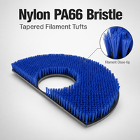 Brosse à disque en nylon PA66, base en fer galvanisé, 200 mm, brosse de nettoyage rotative, brosse de balayage industrielle