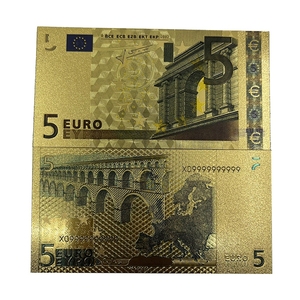 Free Shipping 5 10 20 50 100 200 500 1000 Euro Plastic Gold Plated Banknote - Product Image 2
