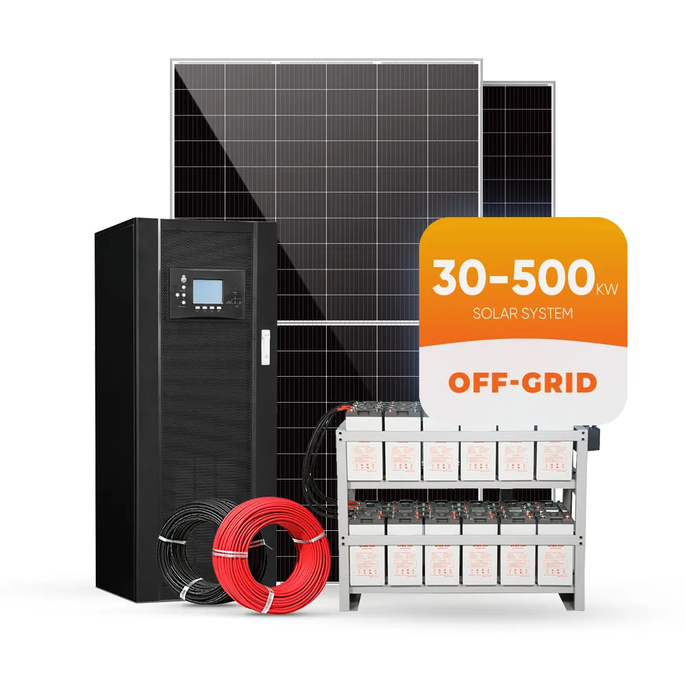 UE नि: शुल्क डिजाइन वाणिज्यिक 50Kw 100Kw 200Kw 300Kw सौर ऊर्जा बंद ग्रिड प्रणाली