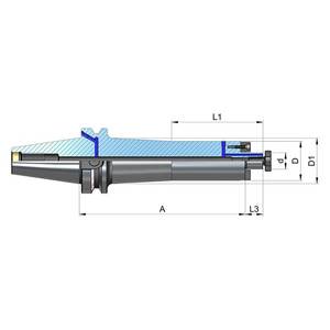 Disc cutter chuck DIN 6357 MAS 403 BT with 40mm <b>key</b> - Product Image 2