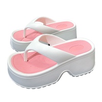 S591 été femmes nouvelle haute qualité confortable talon haut tongs fond épais PVC plage pantoufles sandales en caoutchouc pour l'extérieur