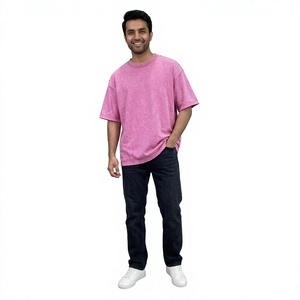 T-shirt vintage vierge pour homme, coupe régulière, col rond, respirant, en tissu épais, effet délavé, personnalisable avec logo sur le devant - Product Image 1