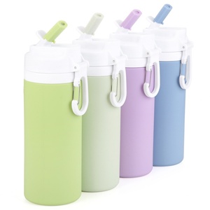 Custom Logo Portable Outdoor Silicone Folding <b>Bottle</b> 500ml Eco-Friendly High-Value Students New Creative Gift Direct <b>Drinking</b> - Product Image 1