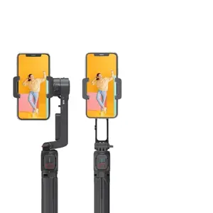 Barra de selfie estabilizadora de cardan de telefone de eixo único dobrável OEM A10 haste de extensão embutida e luz de preenchimento adequada para transmissão ao vivo