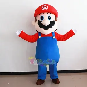 Venta caliente CE Mario Bro LUIGI Mascot disfraz de dibujos animados para adultos vestido peludo