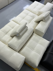 Sofá Gaoding 1:1 Pixel de una plaza, cuero genuino, minimalismo italiano, cuero completo, venta directa de fábrica de Foshan - Product Image 1