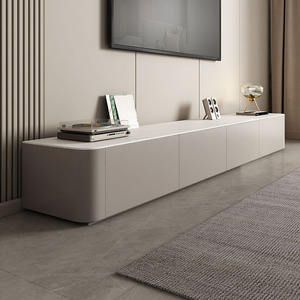 Ensemble de meuble TV et table basse en bois massif au design moderne de style européen luxueux, meuble TV avec plateau en <span class=keywords><strong>dalle</strong></span> de roche - Product Image 1