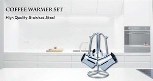 Cafetera espresso manual clásica ecológica de acero inoxidable, juego de cafetera turca de 24oz <span class=keywords><strong>Cezve</strong></span> con jarra y calentadores de tazas - Product Image 6