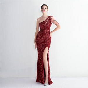 19533 #<span class=keywords><strong>2022</strong></span> nuevo hecho a mano rebanada de cuentas artesanía cuentas de <span class=keywords><strong>uñas</strong></span> un hombro estilo Fondo moda gorda señora vestido de talla grande vestido Super tamaño - Product Image 4
