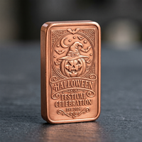 Barre en cuivre massif 3D à thème Halloween, pressée hydrauliquement en relief, personnalisée OEM exclusive pour projets numismatiques haut de gamme