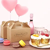 Boîte cadeau portable de haute qualité pour pain, tiramisu, cheesecake, mousse, boîte à gâteau en papier avec poignée