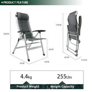 <span class=keywords><strong>Chaise</strong></span> de camping pliable légère en aluminium de luxe réglable sur 3 positions, <span class=keywords><strong>chaise</strong></span> de <span class=keywords><strong>caravane</strong></span> pour pique-nique - Product Image 6