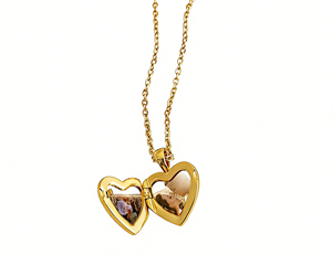 Qiuhan Personalized Gold Plated Heart Locket Necklace with Photo Tiny Memorial Gift for Her <strong>Best</strong> Friend &amp; <strong>Mum</strong> - Product Image 5