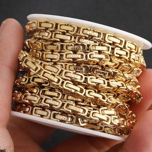 สร้อยคอผู้ชายแบบหนา ลายกำแพงเมืองจีน สไตล์จักรพรรดิไบแซนไทน์  ชุบทอง 18K แท้ ไม่หมอง  ทำจากสแตนเลส 316L ขนาด 5 มม. - Product Image 3