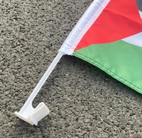 Drapeaux de voiture Palestine en polyester à impression personnalisée pas chers avec tige en plastique