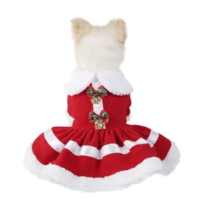 Vestidos De Cão De Natal Para Cães Pequenos Roupas Verão Natal Cosplay Cat Pet Dress Xmas Fancy Princess Puppy Dress Cat Clothing