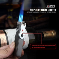 Briquet à gaz JOBON en alliage de zinc, rechargeable au butane, pour cigares et cigarettes, avec logo personnalisé, accessoires pour fumeurs, cadeaux promotionnels en gros