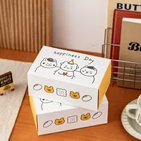 Boîte à biscuits de luxe pour cadeaux souvenirs, emballage de biscuits, boîte à biscuits rectangulaire en papier biodégradable blanc et jaune