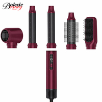Brosse coiffante ionique à air chaud 5 en 1, sèche-cheveux 1000W avec écran LED pour salon, voyage, vente en gros, OEM, ODM