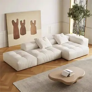 当代现代设计客厅家具奶油风格意大利简约模块沙发套装