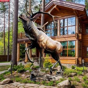 Estátua de cervos em bronze de fundição, tamanho de vida ao ar livre, escultura de cervos - Product Image 2