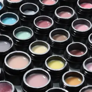 KNC מכירה חמה פילוס עצמי UV Led בנייה ג'ל יותר צבע ג'ל הארכת ציפורניים להשרות עבור אמנות ציפורניים