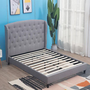 Luxury Italian Modern High Quality Fabric <b>Bed</b> Wood Frame Upholstered <b>Bed</b> Furniture for Bedroom Application - Product Image 3
